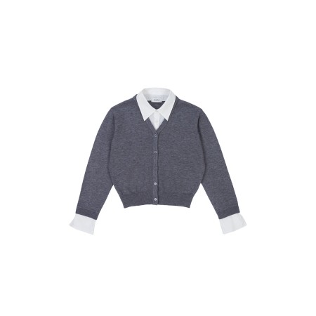 SHIRT COLLAR CARDIGAN_GRAY votre