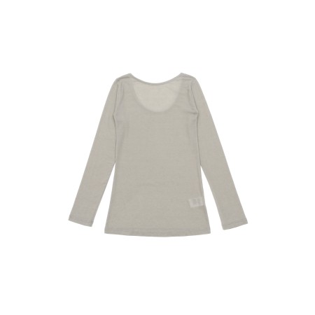 AS BASIC SCOOP NECK TSHIRT_IVORY_KHAKI BEIGE une grave pollution 