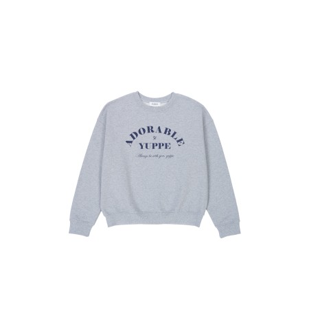 ADORABLE SWEATSHIRT_GRAY brillant des détails fins