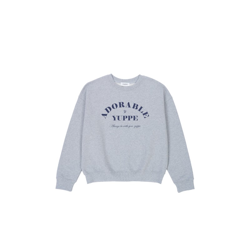 ADORABLE SWEATSHIRT_GRAY brillant des détails fins