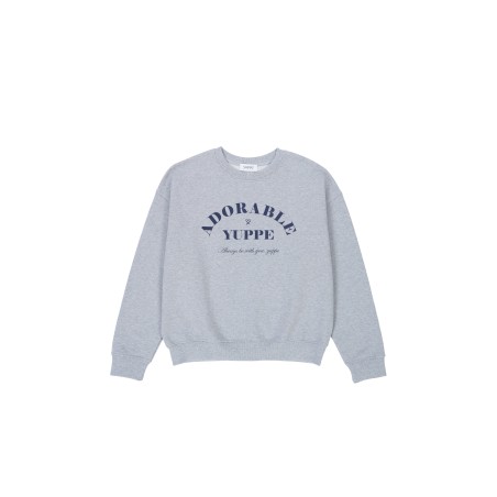 ADORABLE SWEATSHIRT_GRAY brillant des détails fins