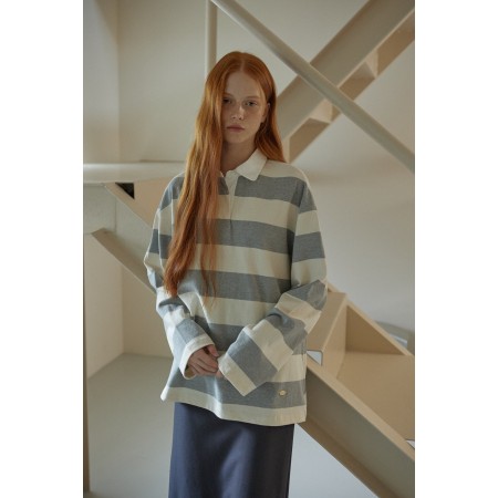 LONG STRIPE T-SHIRT_GREY Fin de série