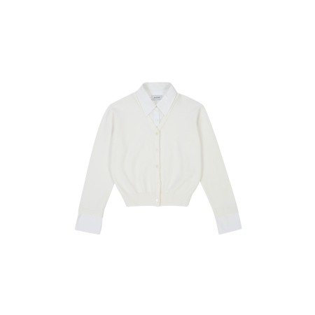 SHIRT COLLAR CARDIGAN_CREAM plus qu'un jeu 