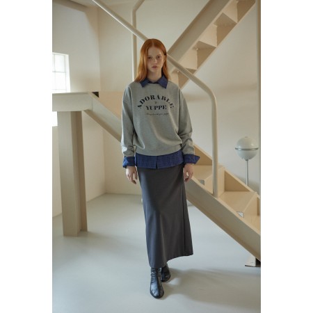 ADORABLE SWEATSHIRT_GRAY brillant des détails fins