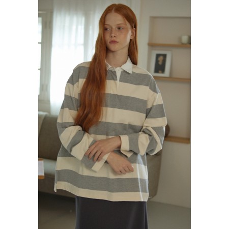 LONG STRIPE T-SHIRT_GREY Fin de série