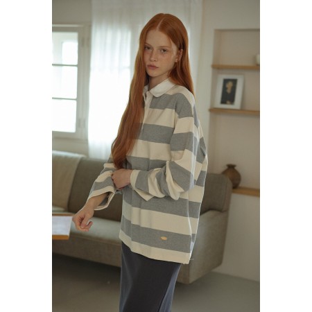 LONG STRIPE T-SHIRT_GREY Fin de série