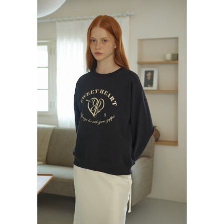 HEART SWEATSHIRT_BLACK soldes