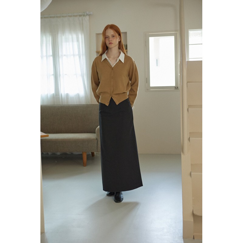 WOOL LINE SKIRT_BLACK livraison et retour toujours gratuits