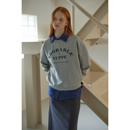 ADORABLE SWEATSHIRT_GRAY brillant des détails fins