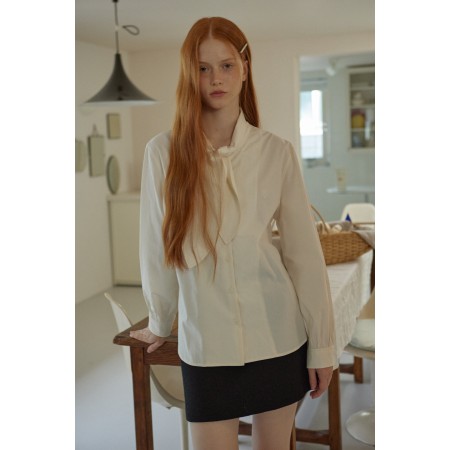 TIE COTTON SHIRT_CREAM l'achat 