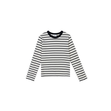 TUCKED STRIPE T-SHIRT_BLACK destockage