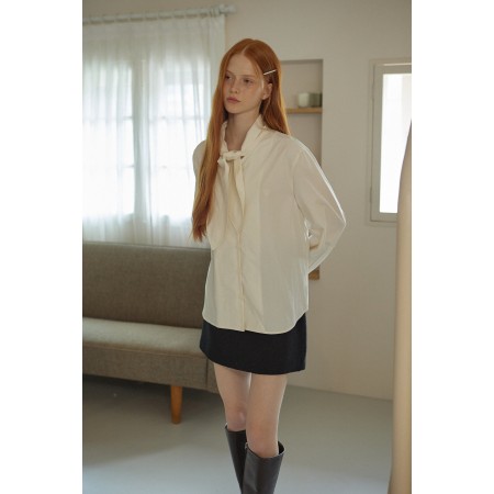 TIE COTTON SHIRT_CREAM l'achat 