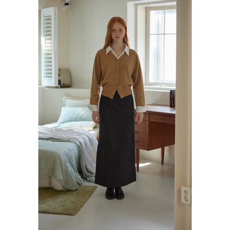 WOOL LINE SKIRT_BLACK livraison et retour toujours gratuits