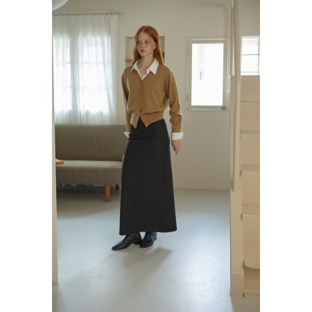 WOOL LINE SKIRT_BLACK livraison et retour toujours gratuits