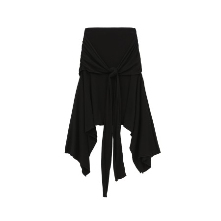 SHIRRING WRAP SKIRT_BLACK meilleur choix