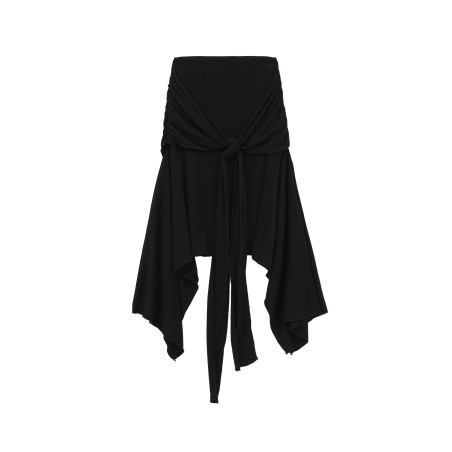 SHIRRING WRAP SKIRT_BLACK meilleur choix