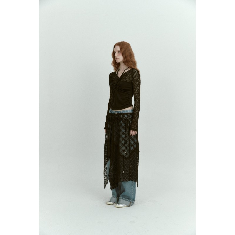 SEE-THROUGH LAYERED SKIRT_BLACK Comparez plus de prix