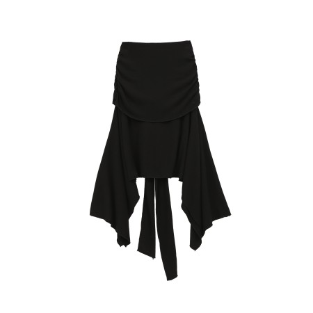 SHIRRING WRAP SKIRT_BLACK meilleur choix