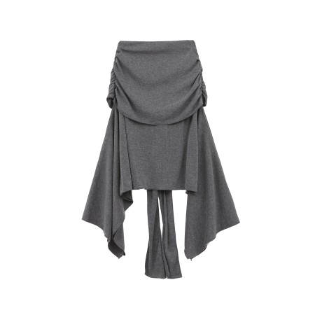 SHIRRING WRAP SKIRT_CHARCOAL Le MVP de beaucoup