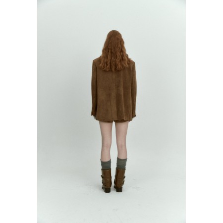 STITCH SUEDE JACKET_BROWN français