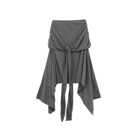 SHIRRING WRAP SKIRT_CHARCOAL Le MVP de beaucoup