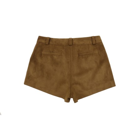 STITCH SUEDE MICRO PANTS_BROWN Pour