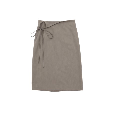 UNBALANCE FLIP SKIRT_KHAKI GREY acheter