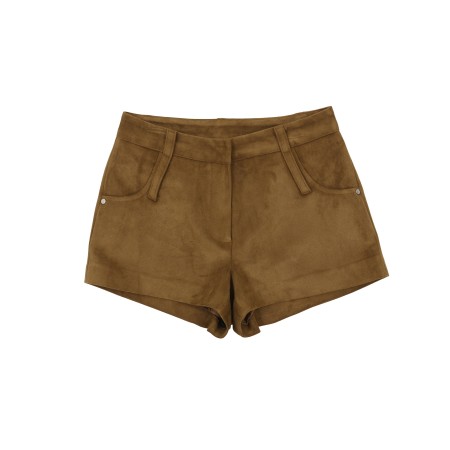 STITCH SUEDE MICRO PANTS_BROWN Pour