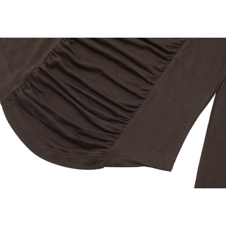 WIDE SQUARE SHIRRING T_BROWN Paris Déstockage Promo