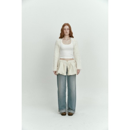 FLUFFY BOUCLE CARDIGAN _IVORY une grave pollution 