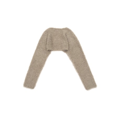 FLUFFY BOUCLE CARDIGAN _KHAKI BEIGE 2024