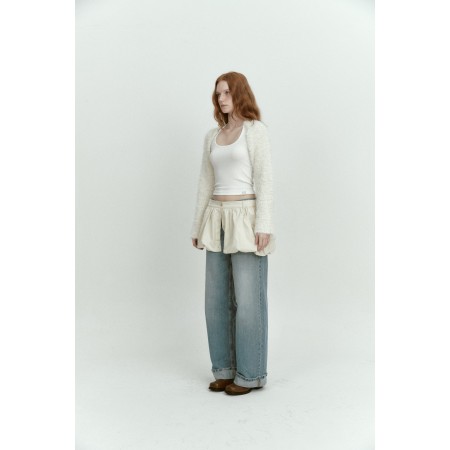 FLUFFY BOUCLE CARDIGAN _IVORY une grave pollution 