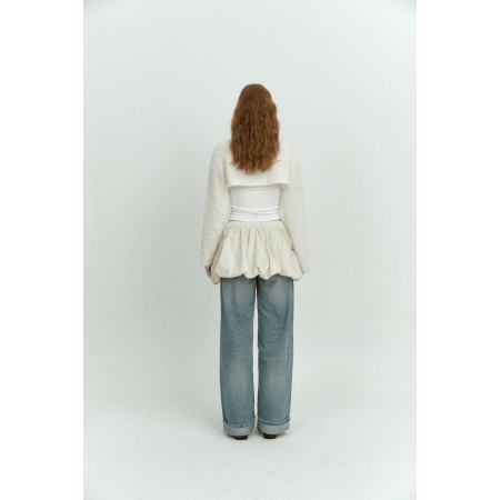 FLUFFY BOUCLE CARDIGAN _IVORY une grave pollution 