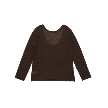 2-WAY ALPACA KNIT_BROWN destockage