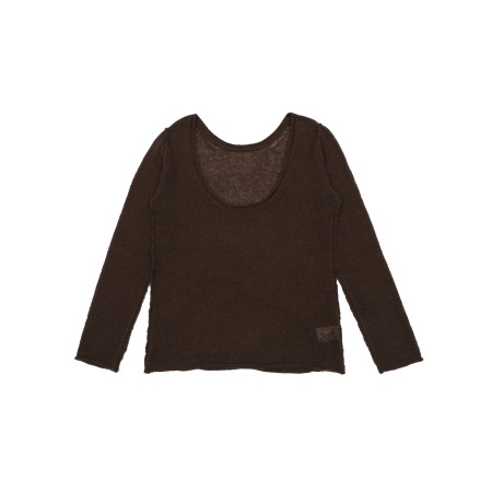 2-WAY ALPACA KNIT_BROWN destockage