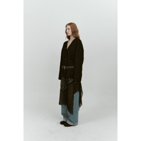 WHIRLY FUR KNIT CARDIGAN_BLACK 2 - 3 jours ouvrés.