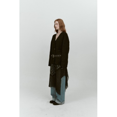 WHIRLY FUR KNIT CARDIGAN_BLACK 2 - 3 jours ouvrés.