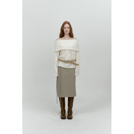 ALPACA TWIST OFF SHOULDER KNIT_IVORY chez Cornerstreet bien 