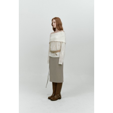 ALPACA TWIST OFF SHOULDER KNIT_IVORY chez Cornerstreet bien 