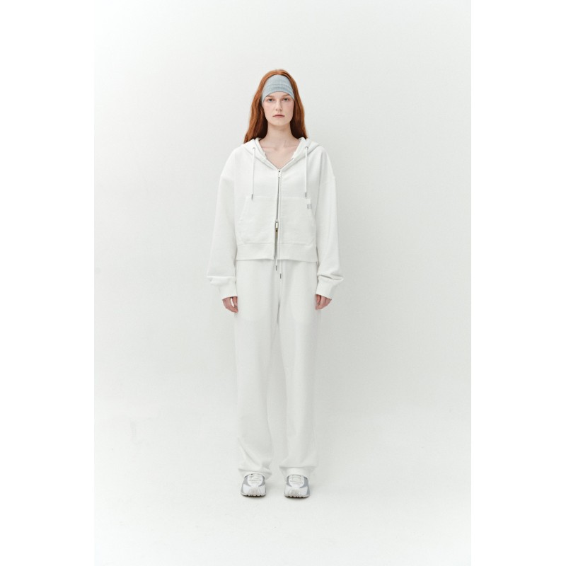 AS BASIC HOOD ZIP UP_IVORY la colonne vertébrale