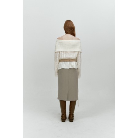 ALPACA TWIST OFF SHOULDER KNIT_IVORY chez Cornerstreet bien 