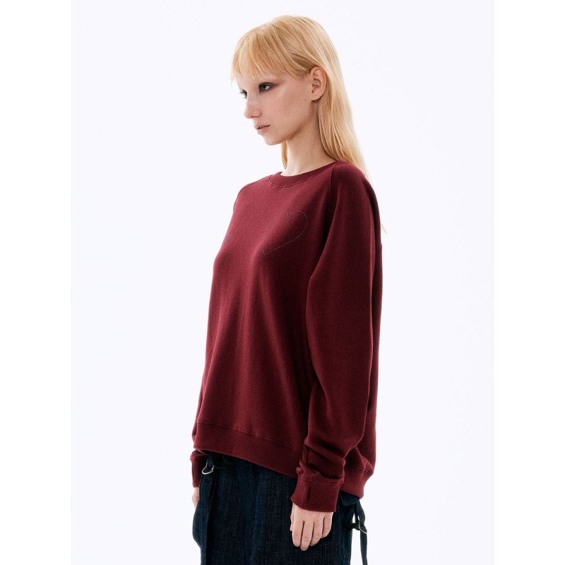 Beads Heart Sweatshirt_Burgundy ouvre sa boutique