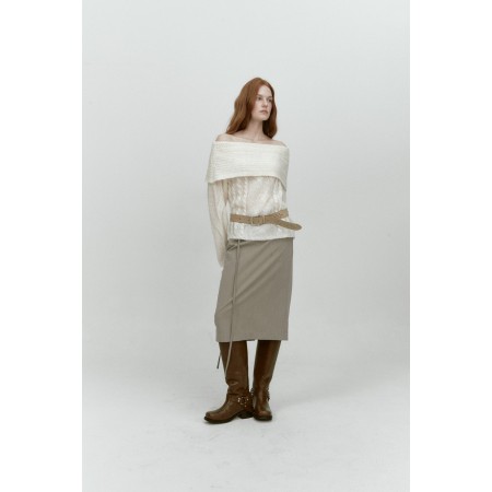 ALPACA TWIST OFF SHOULDER KNIT_IVORY chez Cornerstreet bien 