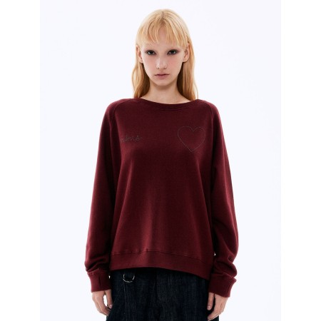 Beads Heart Sweatshirt_Burgundy ouvre sa boutique