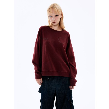 Beads Heart Sweatshirt_Burgundy ouvre sa boutique