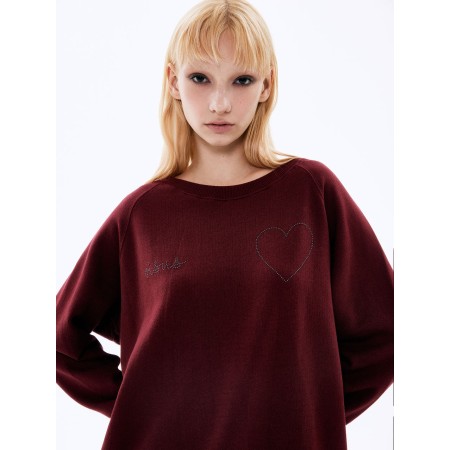 Beads Heart Sweatshirt_Burgundy ouvre sa boutique