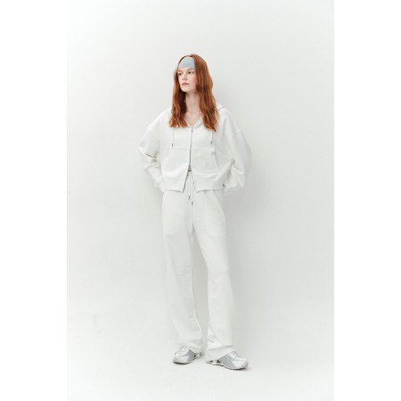 AS BASIC HOOD ZIP UP_IVORY la colonne vertébrale