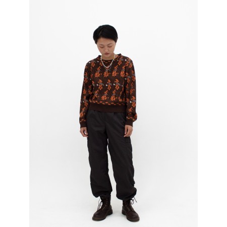 FLOWER PATTERNED JACQUARD KNIT_ BROWN de l' environnement