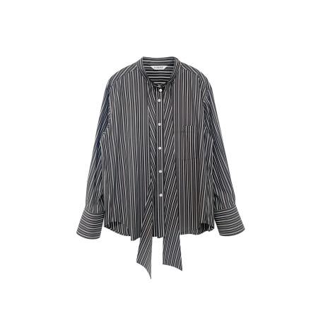 STRIPED SCARF SHIRT_GREY pas cher 