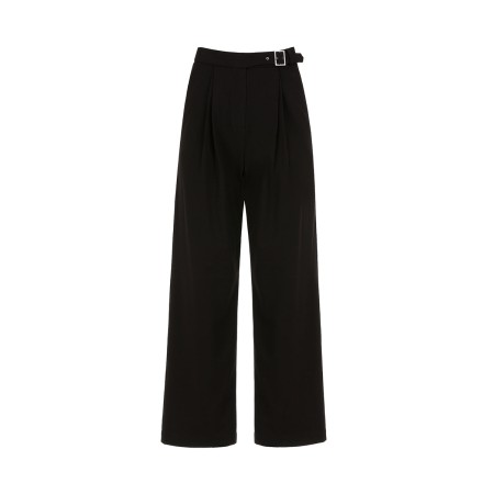 DOUBLE TUCK WIDE BELT SLACKS_BLACK Les magasins à Paris et en Île-de-France